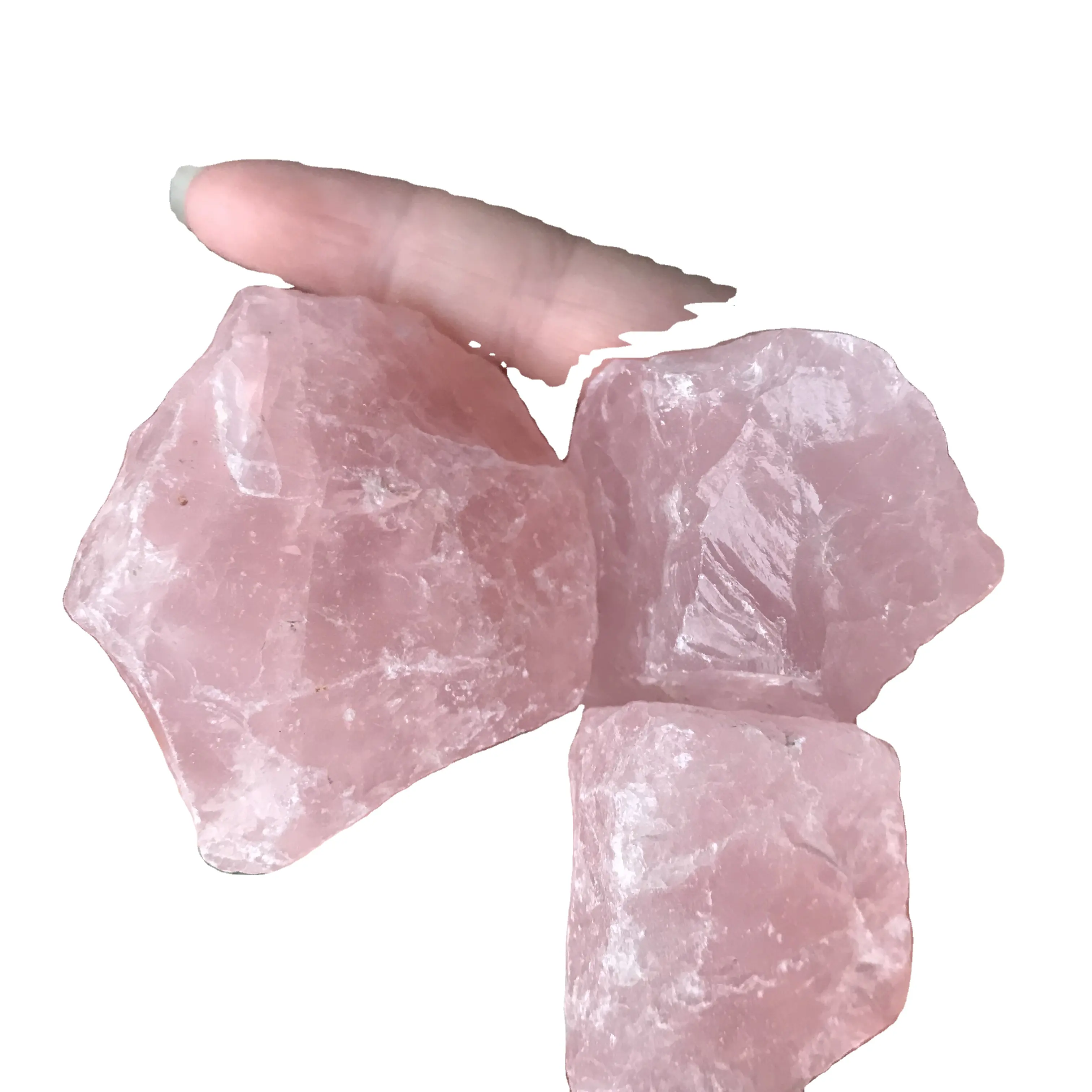 Doğal işlenmemiş taş ham gül kuvars Mineral kuvars gül pembe kristaller şifa taşları