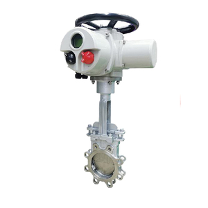 Porte coulissante motorisée en acier inoxydable 304 avec bride ANSI, porte à couteaux motorisée intelligente multi-tours - Product Image 1