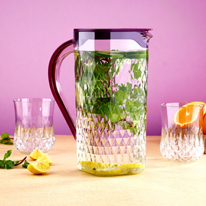 Jarra de Agua de Plástico Anax de 1500 ml con 4 Vasos de 300 ml, Libre de BPA y a Prueba de Fugas, Jarra Resistente para Fiestas y Uso Doméstico - Product Image 1
