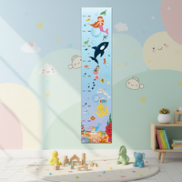 Autocollant mural magnétique amovible en feutre uni, tableau de croissance pour enfants de taille et forme personnalisées, autocollant mural effaçable à sec