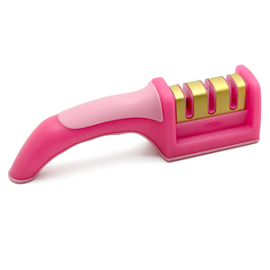 Plastique coloré avec le manuel de poignée de toucher doux d'affûteuse de couteau de point blanc - Product Image 1