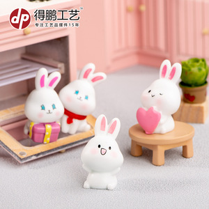 Figurine en résine de lapin miniature Dp, décoration animale, artisanat, décoration de la maison, ornement de bureau - Product Image 3