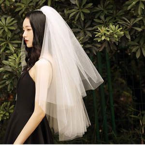 Voile de mariée Super Féerique Coréen 4 couches, Coiffe de mariage à fleurs, Accessoire de voyage - Product Image 1