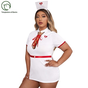 Uniforme de Enfermera de Talla Grande Estilo Europeo Americano, Atuendo Sexy y Seductor, Lencería Erótica, Disfraz para Juegos de Rol, ODM - Product Image 4