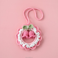 Décorations suspendues pour miroir de voiture, accessoires faits à la main, fleurs d'orchidée en crochet tricoté, fleurs décoratives suspendues