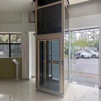 Fabrika Çıkışlı Alüminyum Profil Çift Vidalı Sistem 3 Katlı 400kg Kapasiteli Ev Asansörü Lüks Konutlar İçin Villa Asansörü