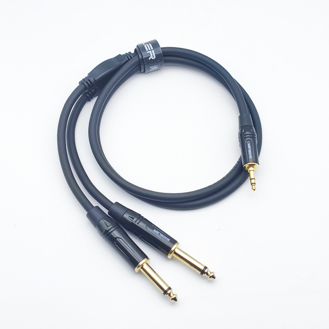 1/8 to 1/4 Jack Adapter Audio Cable 3.5mm to Dual 6.35mm TRS Stereo Aux Cord Y Splitter Audio Cable for Phone Link to Amplifier