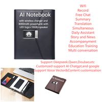Dernier carnet de notes A5 intelligent en cuir PU avec IA, couverture rigide et élastique personnalisé, idéal pour la prise de notes de conférence