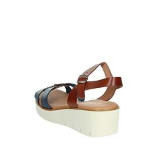 รองเท้าส้นเตารีดหนังสีน้ำเงิน Cinzia Soft Donna รุ่น Platform สำหรับผู้หญิง - Product Image 1
