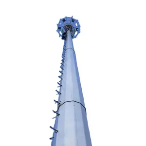 28 30 35 45 M Meter Freistehende runde Säule Monopol Telecom Stahlstangen Schweißen Mikrowelle Kommunikation sturm