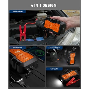 15000mahJump <strong>Starter</strong> - 2000A Smart Car Battery Booster Pack With UltraSafe Lithium Battery, Portable <strong>Jump</strong> Box With LED Light/USB - Product Image 4