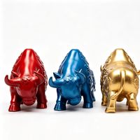 Service d'impression 3D sur mesure en métal SLM, sculpture de taureau du zodiaque en acier inoxydable, décoration d'intérieur, statue artistique, OEM