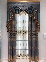 Rideaux brodés de style américain de haute qualité, rideaux en chenille brodés sur mesure pour le salon