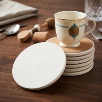 Sous-verre rond en céramique moderne, écologique et personnalisable, isolant thermiquement, pour sublimation, tapis de table, tapis de tasse pour usage quotidien