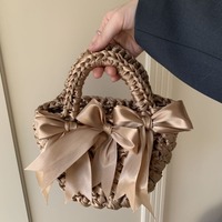 Mode tissé à la main Crochet sac panier fourre-tout seau sacs de soirée Banquet main sac à bandoulière femme fête sac à main Sac tendance 2024 sac
