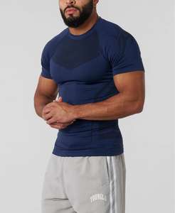 T-shirt pour <span class=keywords><strong>homme</strong></span>, coupe ajustée, idéal pour le jogging, la remise en forme, la course à pied et l'entraînement, vente en gros, fitness, séchage rapide, compression - Product Image 1