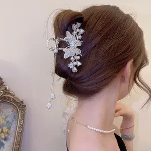 Nieuwe Koreaanse Vrouwen Haarklauw Haarclips Mode Bloem Vlinder Kwastje Hairpin Grab Grote Haai Clip Hoofdtooi Haar Accessoires