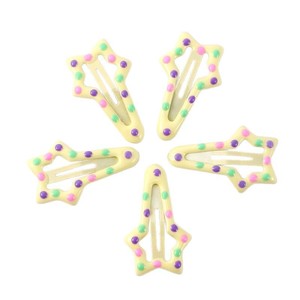 Colorful Star Shape Hair <b>Clips</b> For Girls Children 6 Cm Plastic Resin Side <b>Clip</b> Daily Use - Product Image 5