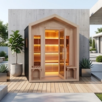 Sauna extérieur en bois pour 3 personnes, cabine de sauna sèche et humide, douche vapeur, sauna extérieur en bois massif pour 4 personnes, sauna en forme de cube