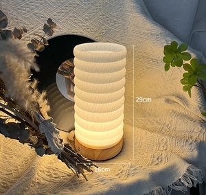 Rechargeable <b>Table</b> Lamp Bedroom <b>Bedside</b> Lamp Creative Personality Art High-end Decoration Cream Style Romantic Night Light - Product Image 4
