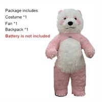 Costume d'ours polaire géant gonflable Costume de mascotte gonflable en fourrure pour adulte Personnage animal Vêtement gonflé pour accessoires de scène