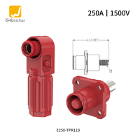 Connecteur industriel mâle/femelle à déconnexion rapide, type sertissable, haute intensité 50A-350A, rouge, pour stockage d'énergie à un seul conducteur