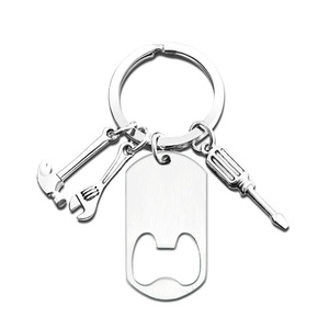 <span class=keywords><strong>Porte</strong></span>-clés créatif personnalisé vintage en acier inoxydable avec logo gravé au laser ouvre-bouteille outils pour les cadeaux de fête <span class=keywords><strong>des</strong></span> pères - Product Image 2