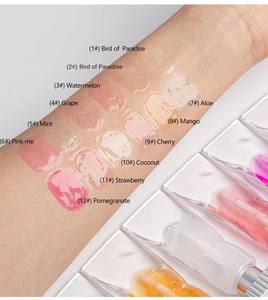 Pruebe el brillo de labios brillante vegano natural OEM con sabor a fruta orgánica arcoíris maquillaje transparente brillo de labios de etiqueta privada - Product Image 6