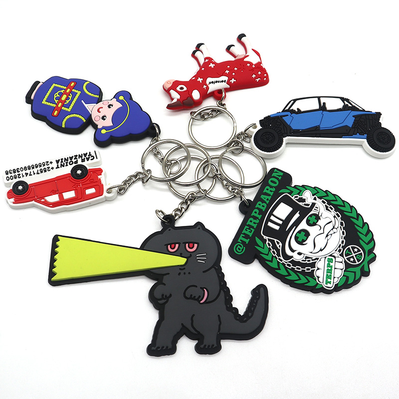 Custom Logo 2d Soft Pvc Plastic Keychain metal gift anime Rubber key chain 3D silicone Rubber Key Ring rubber pvc keychain