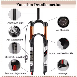 <span class=keywords><strong>Fourche</strong></span> de vélo BUCKLOS à suspension pneumatique pour VTT, <span class=keywords><strong>26</strong></span>, 27,5, 29 pouces, <span class=keywords><strong>fourche</strong></span> avant pour VTT, débattement de 120 mm, frein à disque, <span class=keywords><strong>fourche</strong></span> pneumatique pour VTT - Product Image 4