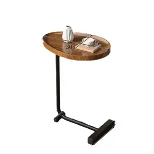 ספת מיטה לוציטה שולחן צד שולחן קפה Peek ורוד PVC בצורת C מבטא ספה שולחן צד עם גלגלים