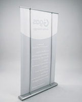 Support de bannière enroulable portable en aluminium 120x200cm, simple/double face, imprimé sur mesure, rétractable pour conférences, roadshows, photos