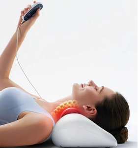 Mini <span class=keywords><strong>masseur</strong></span> de cou à pression digitale avec chaleur, simulation humaine, chauffant, vibrant, pétrissage des tissus profonds, télécommande sans fil - Product Image 6