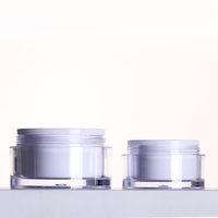 Pot en plastique blanc à double paroi hermétique et écologique de 5g, 15g, 30g, 50g pour crème, colle artistique transparente et mascara