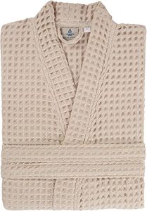 100% coton gaufré Kimono peignoir <span class=keywords><strong>pour</strong></span> hommes et femmes Style de luxe vêtements de loisirs confortables poches fonctionnelles Robe de Relaxation confortable - Product Image 6