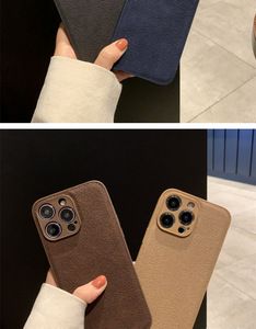 Funda de Teléfono con Textura de Cuero de Lujo para iPhone, con Orificio para Lente de Precisión, Diseño de Cráter Lunar, Cubierta Trasera Protectora - Product Image 6