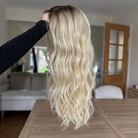 Perruque juive en cheveux humains 9x6, dentelle HD, entièrement nouée à la main, nœud unique, ligne de cheveux naturelle, blond cendré, perruques casher pour femmes, vente en gros