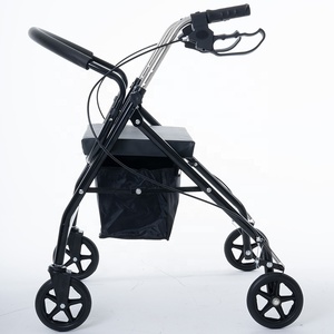 2-in-1 Rollator Walker with Seat Folding 4-Wheel Walking Aid Shopping <strong>Trolley</strong> for Elderly Lightweight <strong>Mobility</strong> Support - Product Image 2