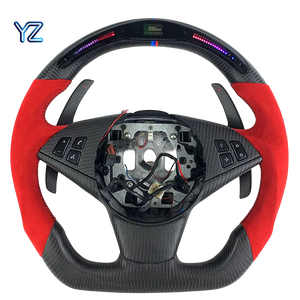 Volant de direction en fibre de carbone mate avec affichage LED personnalisé de style sport racing pour BMW E60 E61 M5 E63 E64 M6 630i 645ci <span class=keywords><strong>650i</strong></span> - Product Image 1