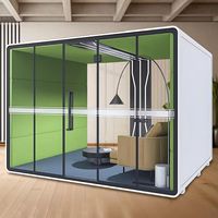Cabine de maison de travail mobile de réunion intérieure en acier léger en aluminium insonorisé dosettes de bureau à domicile portables au design moderne