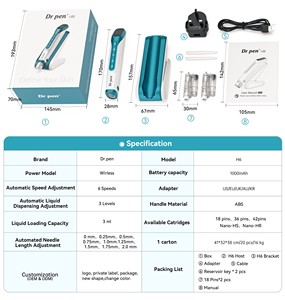 2026 Nouveauté <span class=keywords><strong>Dr</strong></span>. Appareil de beauté pour la peau <span class=keywords><strong>Pen</strong></span> H6 <span class=keywords><strong>Microneedling</strong></span>, rajeunissement cutané, appareil portable avec massage par vibration, LED-lumières - Product Image 6