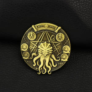 Wowei เหรียญวินเทจโลหะ cthulhu lovecraft. Mythos <span class=keywords><strong>necronomicon</strong></span> เหรียญโลหะปีศาจแนวย้อนยุค - Product Image 4