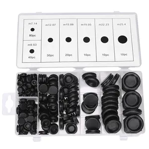 200pcs Blanking Grommets Gasket Rubber Closed Gromet Blind Plug Bungs Dust-proof Coil Ring Single-sided Circular Ring Sets