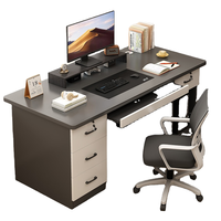 Bureau d'ordinateur simple en MDF avec tiroir verrouillable pour étudiant, idéal pour l'étude et l'écriture à la maison ou dans la chambre