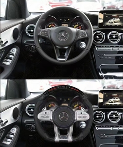 Volant en cuir pour Mercedes-Benz AMG W176 W211 W212 W205 W204 A180 A200 <span class=keywords><strong>B180</strong></span> B200 GLA GLC GLB GLE, accessoires de voiture - Product Image 6