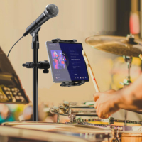 Support de tablette réglable et flexible avec pince de fixation, support de microphone portable en ABS pour bureau