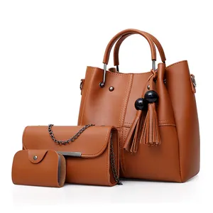 2022 Top Fashion Shoulder Trendy 3 In 1 Cheap Pu Leather Ladies Working Handbags Sets