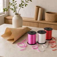 Ensemble de rubans en plastique brillant multicolores pour emballer des cadeaux, des bouquets de ballons, la décoration de fêtes, vente en gros