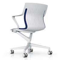 Chaise de bureau pivotante moderne avec cadre en plastique, chaise de personnel respirante avec insert élastique et réglage en hauteur
