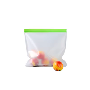 Sacs <span class=keywords><strong>de</strong></span> conservation alimentaire réutilisables pour micro-ondes, en plastique PP/PE avec support en silicone, pochette <span class=keywords><strong>de</strong></span> congélation pour salades et sandwichs - Product Image 1